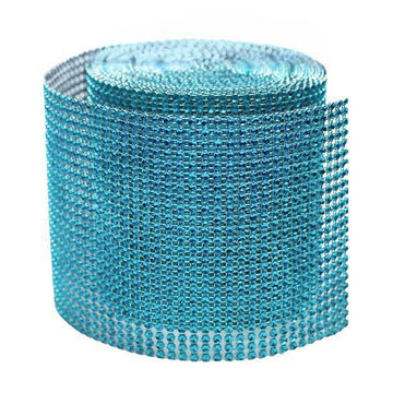 Transform Your Event with DIY Craft Decor Using the Shiny Turquoise Diamond Rhinestone Ribbon Wrap Roll