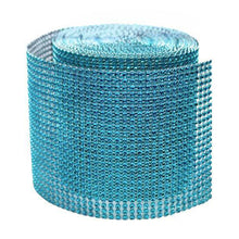 Turquoise Diamond Rhinestone Ribbon For Wrap 5 Inch x 10 Yard