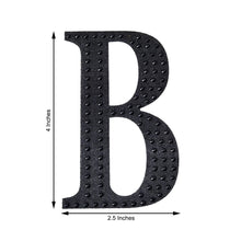 Decorative 4 Inch Black Rhinestone Alphabet Letter B Stickers 