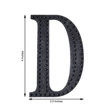 Decorative 4 Inch Black Rhinestone Alphabet Letter D Stickers 
