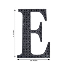 Decorative 4 Inch Black Rhinestone Alphabet Letter E Stickers 
