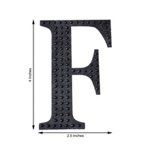 Decorative 4 Inch Black Rhinestone Alphabet Letter F Stickers 