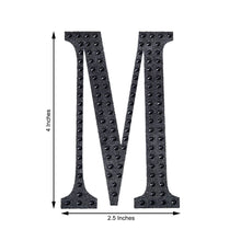Decorative 4 Inch Black Rhinestone Alphabet Letter M Stickers 