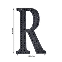 Decorative 4 Inch Black Rhinestone Alphabet Letter R Stickers 