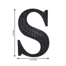 Decorative 4 Inch Black Rhinestone Alphabet Letter S Stickers 