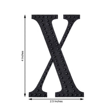 Decorative 4 Inch Black Rhinestone Alphabet Letter X Stickers 