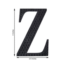Decorative 4 Inch Black Rhinestone Alphabet Letter Z Stickers 