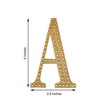 Decorative 4 Inch Gold Rhinestone Alphabet Letter A Stickers 