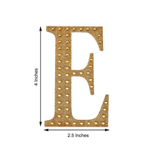 Decorative 4 Inch Gold Rhinestone Alphabet Letter E Stickers 