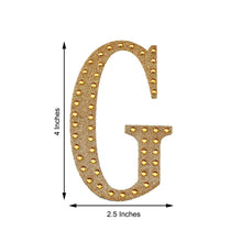 Decorative 4 Inch Gold Rhinestone Alphabet Letter G Stickers 