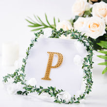 Decorative 4 Inch Gold Rhinestone Alphabet Letter P Stickers 
