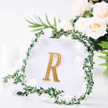Gold 4 Inch Decorative Rhinestone Alphabet Letter R Stickers DIY Crafts