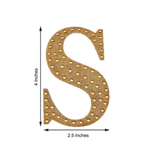 Decorative 4 Inch Gold Rhinestone Alphabet Letter S Stickers DIY Crafts 