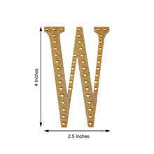 Decorative 4 Inch Gold Rhinestone Alphabet Letter W Stickers 