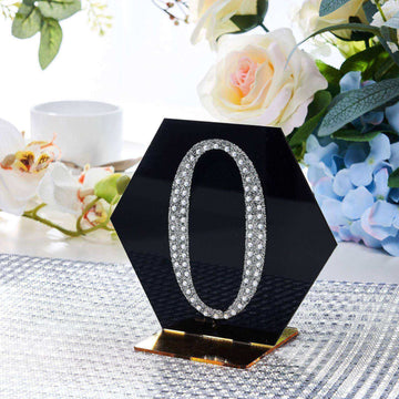 Elevate Your Event Decor with Silver Decorative Rhinestone Number 0 Stickers