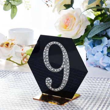 Create a Magical Atmosphere with Silver Decorative Rhinestone Number 9 Stickers