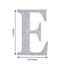 4Inch Silver Decorative Rhinestone Alphabet Letter Stickers DIY Crafts - E