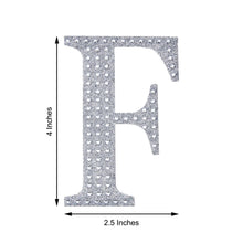 4Inch Silver Decorative Rhinestone Alphabet Letter Stickers DIY Crafts - F