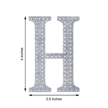 4Inch Silver Decorative Rhinestone Alphabet Letter Stickers DIY Crafts - H