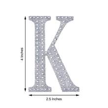 4Inch Silver Decorative Rhinestone Alphabet Letter Stickers DIY Crafts - K