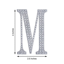 4Inch Silver Decorative Rhinestone Alphabet Letter Stickers DIY Crafts - M