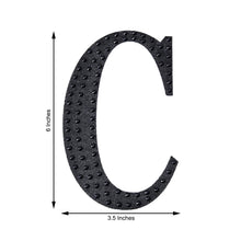 Decorative 6 Inch Black Rhinestone Alphabet Letter C Stickers 
