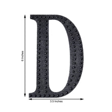 Decorative 6 Inch Black Rhinestone Alphabet Letter D Stickers 