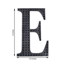 Decorative 6 Inch Black Rhinestone Alphabet Letter E Stickers 