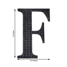 Decorative 6 Inch Black Rhinestone Alphabet Letter F Stickers 