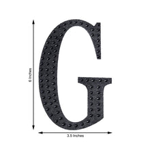 Decorative 6 Inch Black Rhinestone Alphabet Letter G Stickers 
