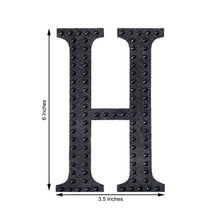 Decorative 6 Inch Black Rhinestone Alphabet Letter H Stickers 