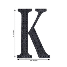 Decorative 6 Inch Black Rhinestone Alphabet Letter K Stickers 