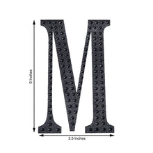 Decorative 6 Inch Black Rhinestone Alphabet Letter M Stickers 