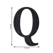 Decorative 6 Inch Black Rhinestone Alphabet Letter Q Stickers 