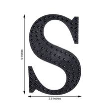 Decorative 6 Inch Black Rhinestone Alphabet Letter S Stickers DIY Crafts 