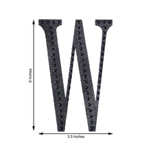 Decorative 6 Inch Black Rhinestone Alphabet Letter W Stickers 
