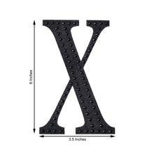 Alphabet X Letter 6 Inch Black Decorative Rhinestone Stickers DIY Crafts