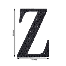 Decorative 6 Inch Black Rhinestone Alphabet Letter Z Stickers DIY Crafts 