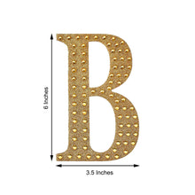 Alphabet B Letter 6 Inch Gold Decorative Rhinestone Stickers DIY Crafts