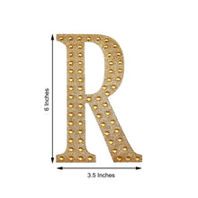 6 inch Gold Decorative Rhinestone Alphabet Letter Stickers DIY Crafts - R