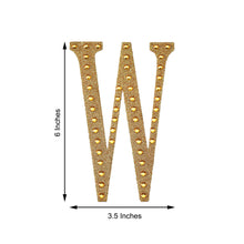 6 inch Gold Decorative Rhinestone Alphabet Letter Stickers DIY Crafts - W