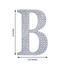 6 inch Silver Decorative Rhinestone Alphabet Letter Stickers DIY Crafts - B