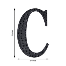 Decorative 8 Inch Black Rhinestone Alphabet Letter C Stickers 