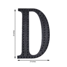 Decorative 8 Inch Black Rhinestone Alphabet Letter D Stickers 