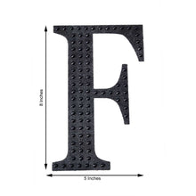 Decorative 8 Inch Black Rhinestone Alphabet Letter F Stickers 