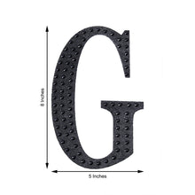 Decorative 8 Inch Black Rhinestone Alphabet Letter G Stickers 