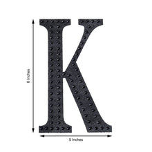 Decorative 8 Inch Black Rhinestone Alphabet Letter K Stickers 