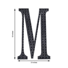 Decorative 8 Inch Black Rhinestone Alphabet Letter M Stickers 