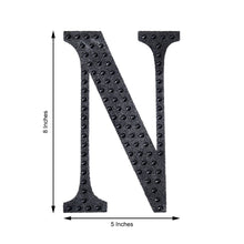 Decorative 8 Inch Black Rhinestone Alphabet Letter N Stickers 