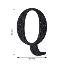 Decorative 8 Inch Black Rhinestone Alphabet Letter Q Stickers 